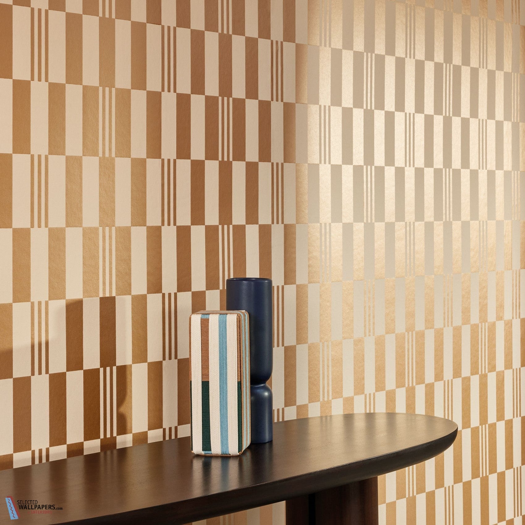 Checkerboard Metallic behang Kirkby Design | Behang WK828 – Selected ...