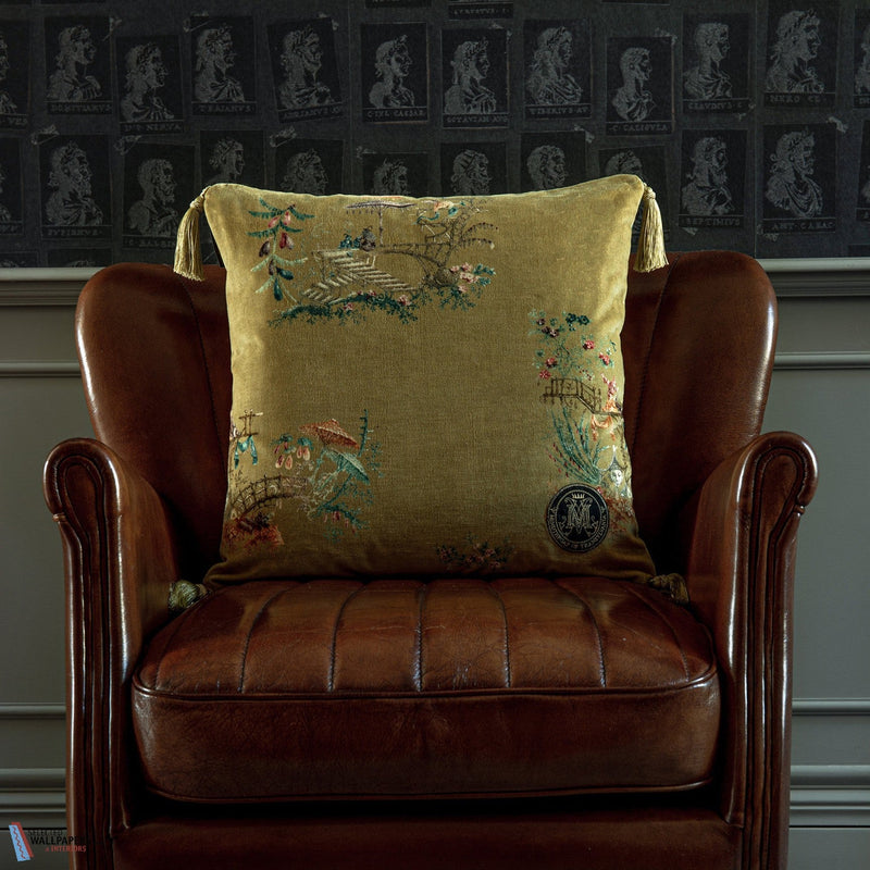 Chinoiserie Velvet Kissen in Green von Mind the Gap