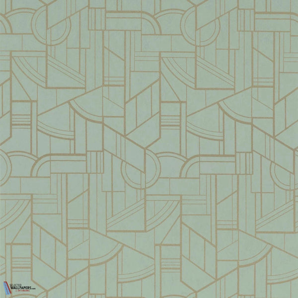 Cinétique-Casamance-wallpaper-Vert d'Eau/Dore-Roll-Selected Wallpapers