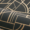 Cinétique-Casamance-wallpaper-Anthracite/Dore-Roll-Selected Wallpapers