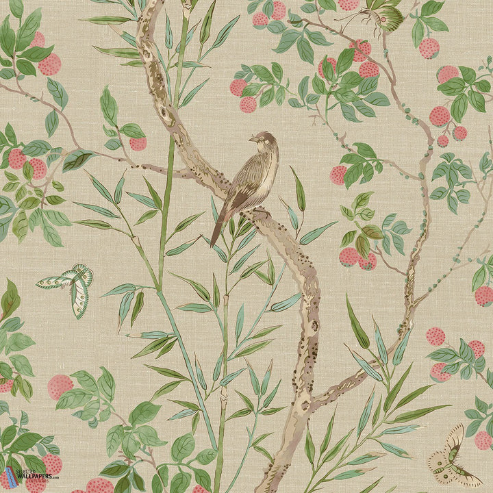 Claire-Thibaut-Coral and Green-Rol-Selected-Wallpapers-Interiors