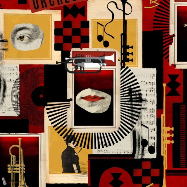 Composer Machine wallpaper-Mind the Gap-Red-Roll-Selected Wallpapers-Interiors