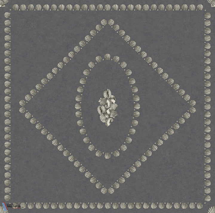 Conchiglie-behang-Tapete-Cole & Son-Soft Gold on Charcoal-Rol-123/5023-Selected Wallpapers