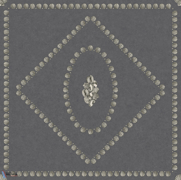 Conchiglie-behang-Cole & Son-Soft Gold on Charcoal-Rol-123/5023-Selected Wallpapers