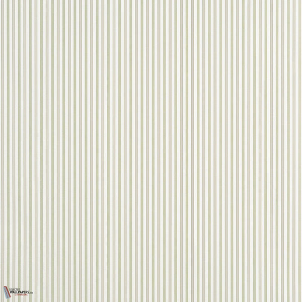 Conner Stripe behang-Thibaut-Green and Beige-Rol-Selected-Wallpapers-Interiors