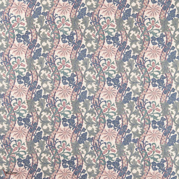 Cornflower Embroidery stof-Morris & Co.-Indigo/Plum-Meter (M1)-Selected Wallpapers-Interiors