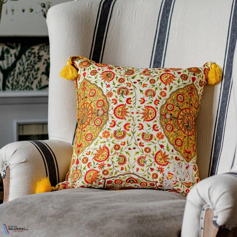 Csardas Linen cushion in Yellow by Mind the Gap