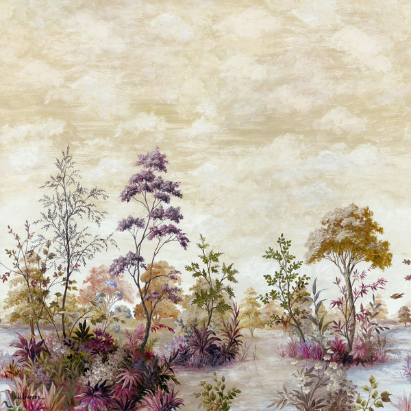 Cumbria Mural behang-Anna French-Eggplant on pearl-Set-Selected Wallpapers-Interiors