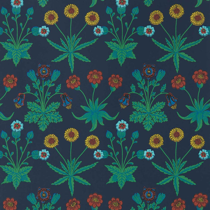 Daisy-behang-tapete-wallpaper-Morris & Co-Midnight-Rol-Selected-Wallpapers-Interiors