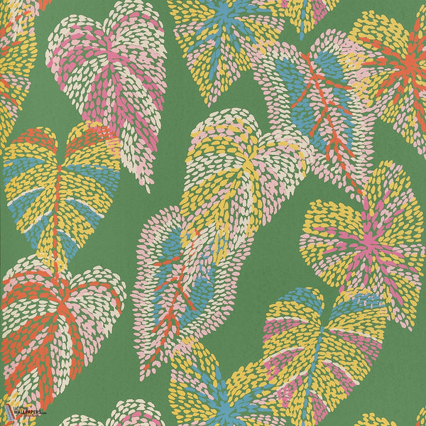Delila wallpaper-Thibaut-Green-Roll-Selected Wallpapers-Interiors