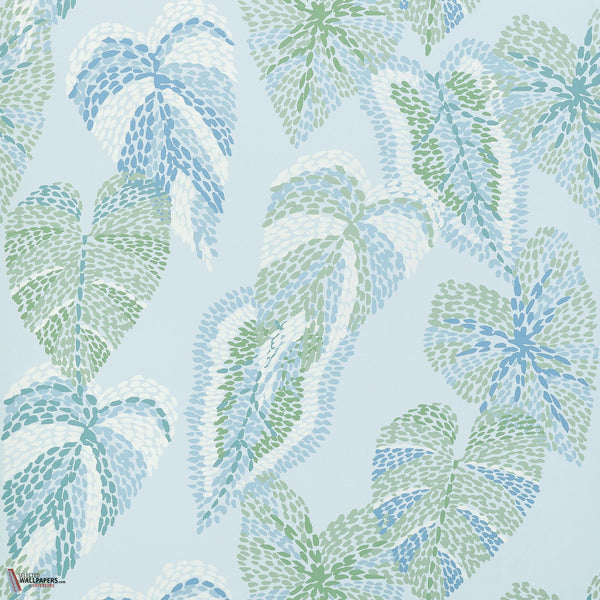 Delila wallpaper-Thibaut-Soft blue-Roll-Selected Wallpapers-Interiors