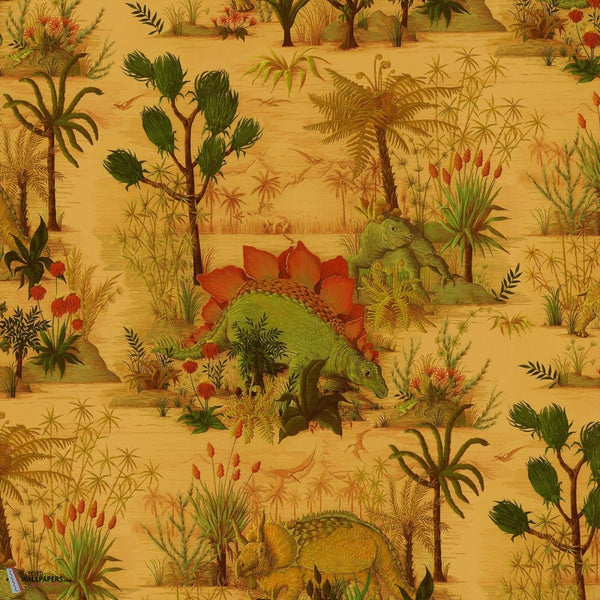 Dinosauria behang-House of Hackney-Turmeric-200 cm-Selected-Wallpapers-Interiors