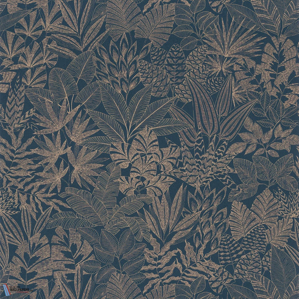 Doum-Tapete-Casamance-Marine/Doré-Rolle-76151630-Selected Wallpapers