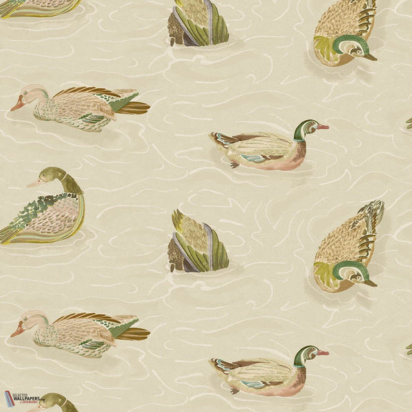Duck Pond behang-Mulberry-Emerald/Stone-Rol-Selected-Wallpapers-Interiors