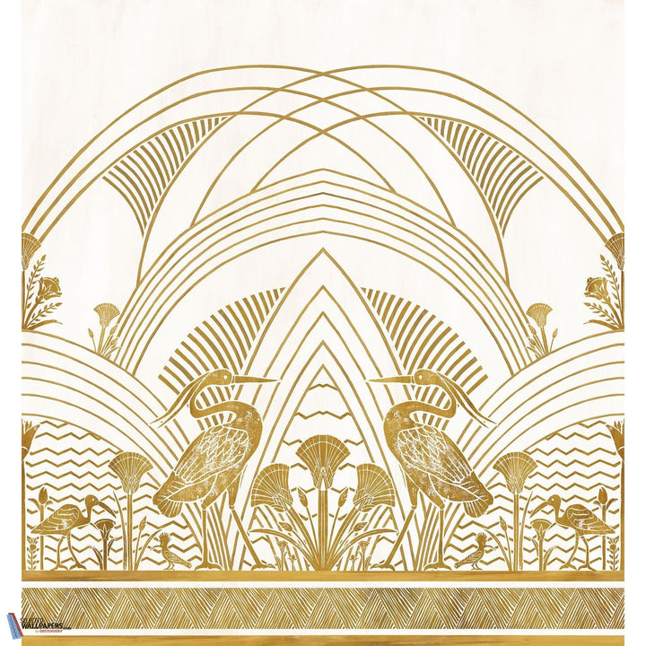 Éléphantine-behang-Tapete-Casamance-Blanc/Doré-Set-76193160-Selected Wallpapers