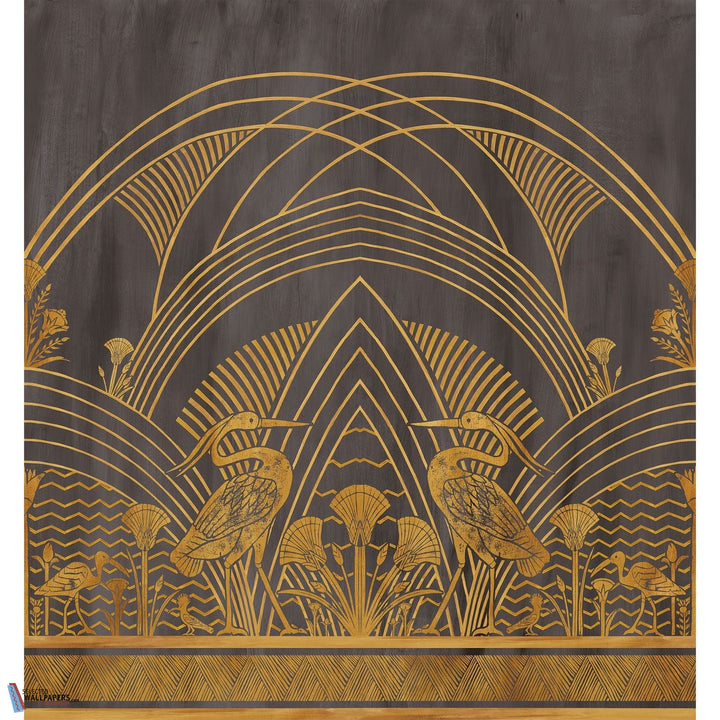 Éléphantine-behang-Tapete-Casamance-Noir/Doré-Set-76193262-Selected Wallpapers