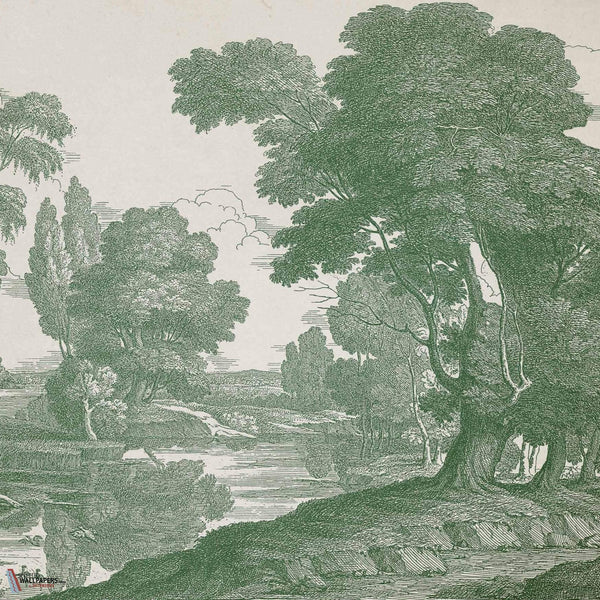 Engraving behang Coordonné-Coordonne-Green-Non Woven-M2-Selected Wallpapers-Interiors