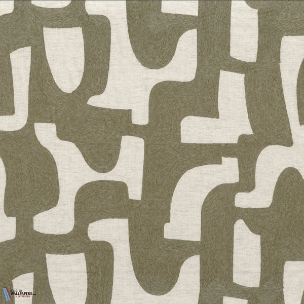 Entrelacs stof-Casamance-Kaki-Meter (M1)-Selected-Wallpapers-Interiors