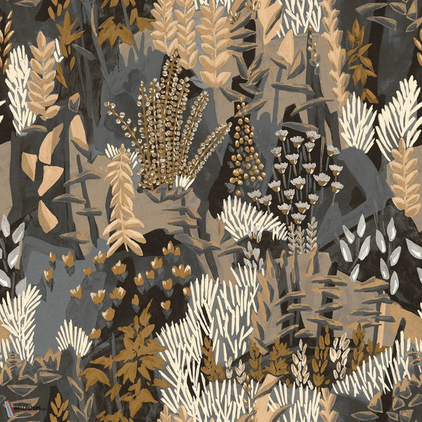 Erica behang-Casamance-Anthracite/Sable-Rol-Selected-Wallpapers-Interiors