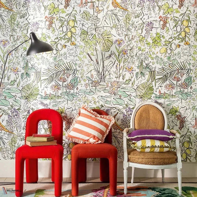Flore Papier Peint-Pierre Frey-Selected-Wallpapers-Interiors