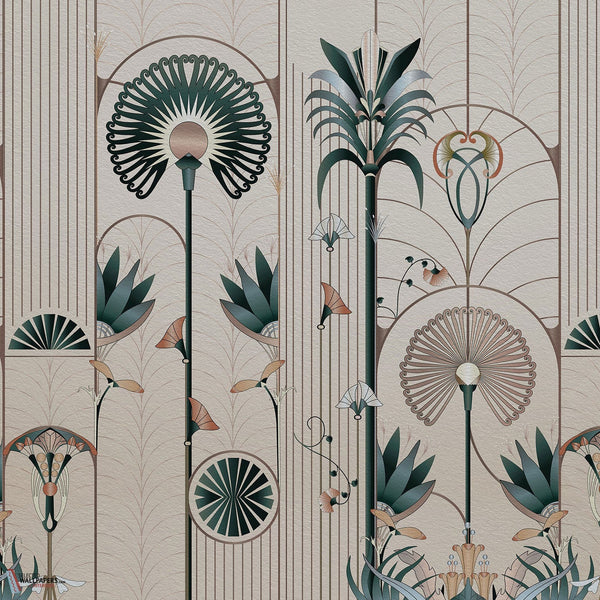 Floreal behang-Les Dominotiers-Beige-Non Woven 70 cm-Selected-Wallpapers-Interiors