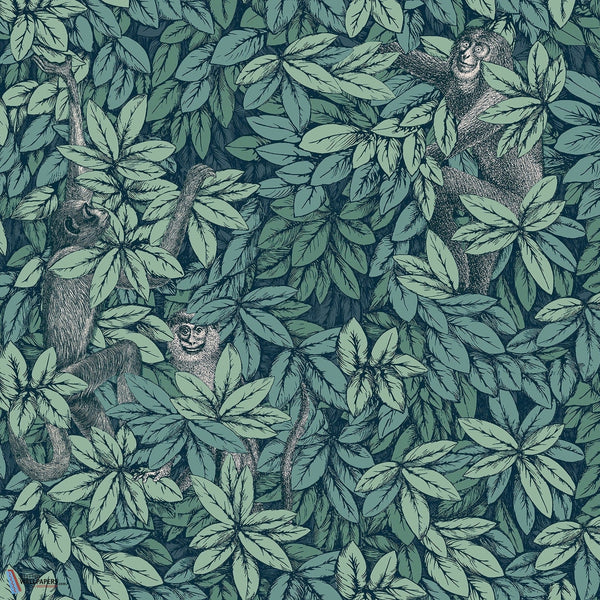 Foglie e Scimmie-Tapete-Cole & Son-Viridian-Rolle-123/10046-Selected Wallpapers