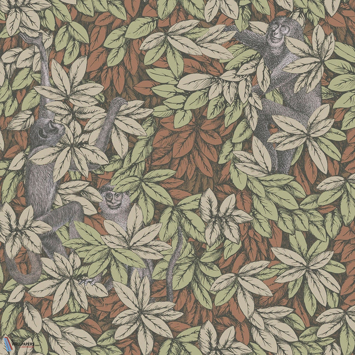 Foglie e Scimmie-behang-Tapete-Cole & Son-Olive & Orange-Rol-123/10047-Selected Wallpapers