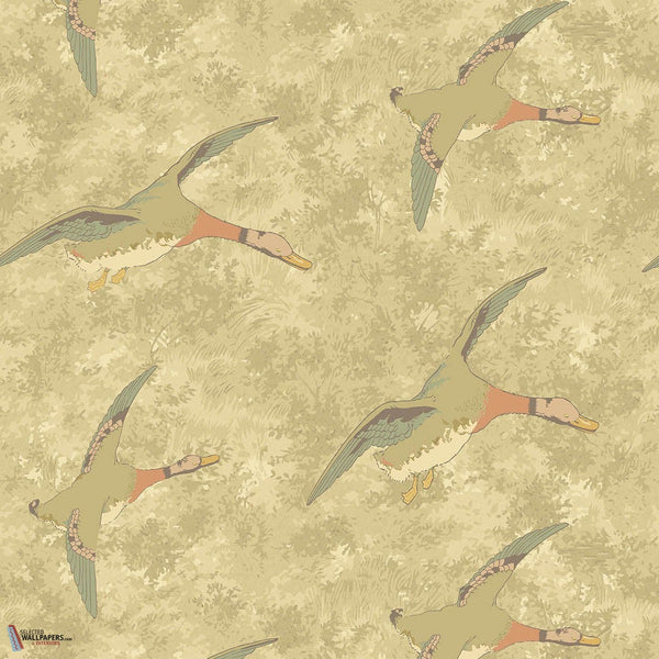 Forest Ducks wallpaper-Mulberry-Parchment-Roll-Selected-Wallpapers-Interiors