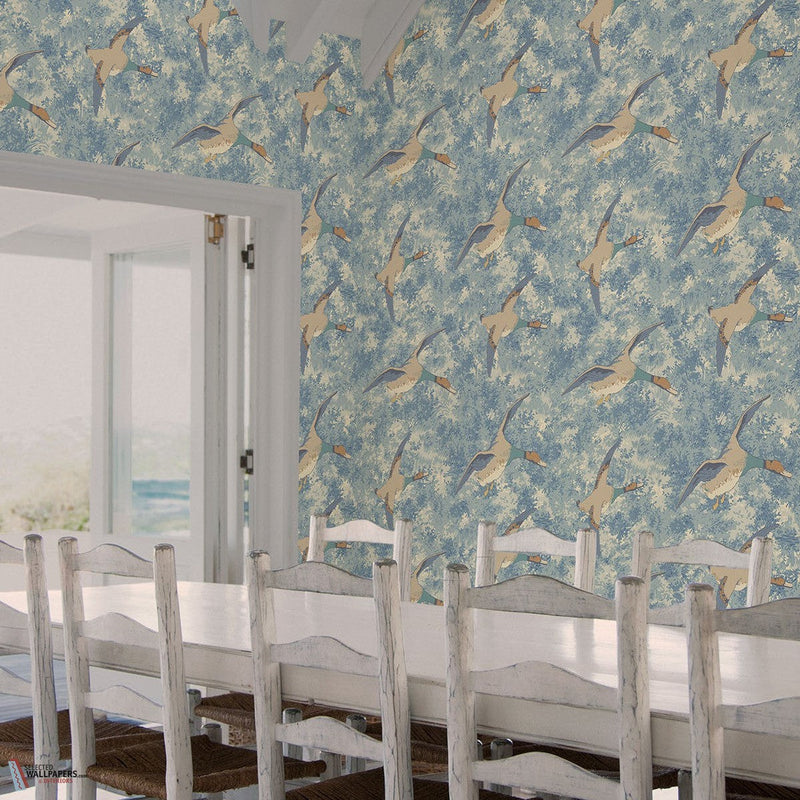 Forest Ducks wallpaper-Mulberry-Selected-Wallpapers-Interiors