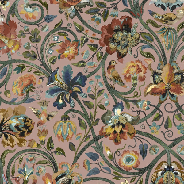 Gaia wallpaper-House of Hackney-Blush-200 cm-Selected-Wallpapers-Interiors