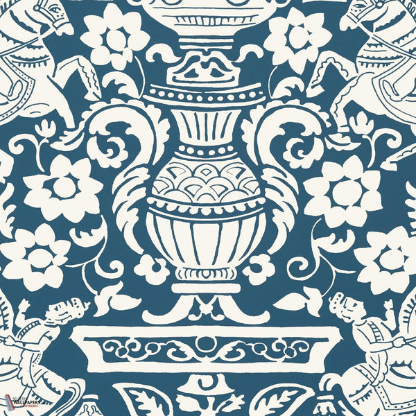 Galway wallpaper-Thibaut-Navy-Roll-Selected Wallpapers-Interiors