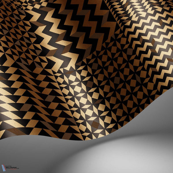 Geometrico-behang-Tapete-Cole & Son-Black & Gold-Rol-123/7036-Selected Wallpapers