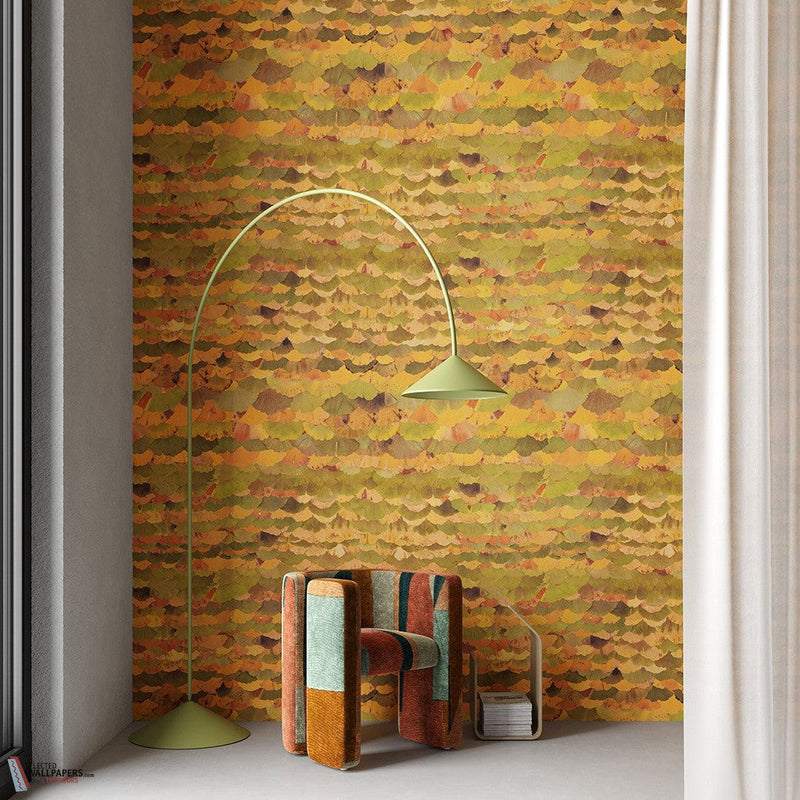 Ginko Biloba-Inkiostro Bianco-behang-Selected-Wallpapers-Interiors