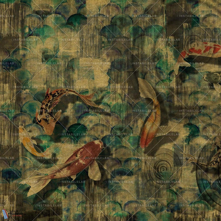 Gold Fish-INSTABILELAB-wallpaper-behang-Tapete-wallpaper-Gold-Prestige Gold-Selected Wallpapers