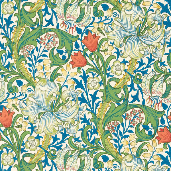 Golden Lily-wallpaper-Morris & Co-Twister-Roll-Selected-Wallpapers-Interiors