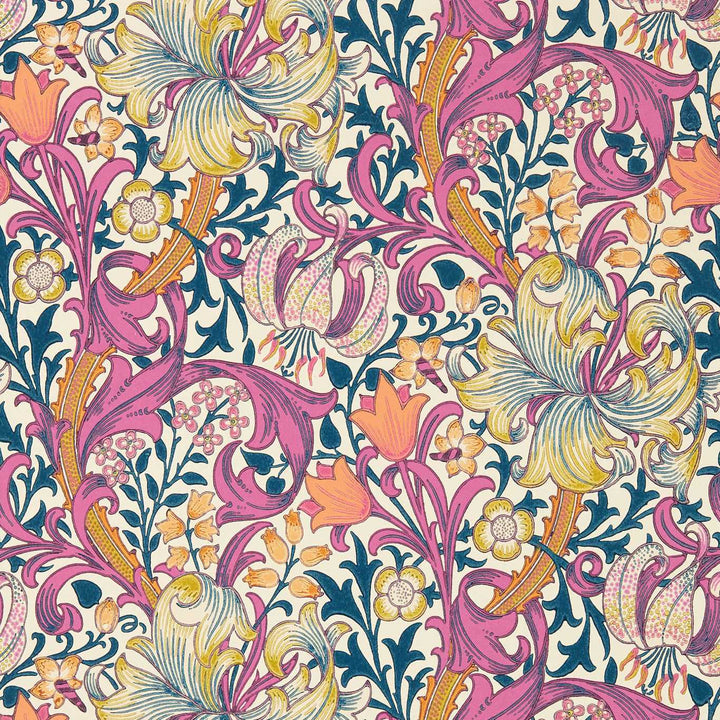 Golden Lily-behang-tapete-wallpaper-Morris & Co-Pink Fizz-Rol-Selected-Wallpapers-Interiors