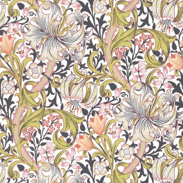 Golden Lily-wallpaper-Morris & Co-Lily Espresso-Roll-Selected-Wallpapers-Interiors