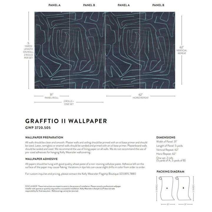 Graffito II-behang-Tapete-Kelly Wearstler-Selected Wallpapers