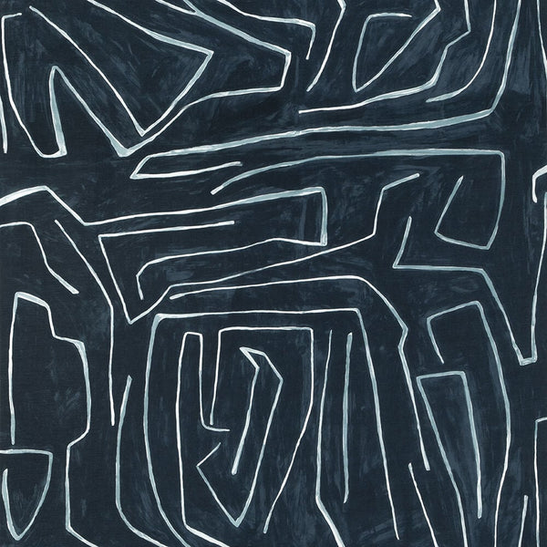 Graffito stof-Kelly Wearstler-Navy-Meter (M1)-GWF-3530.505-Selected Wallpapers