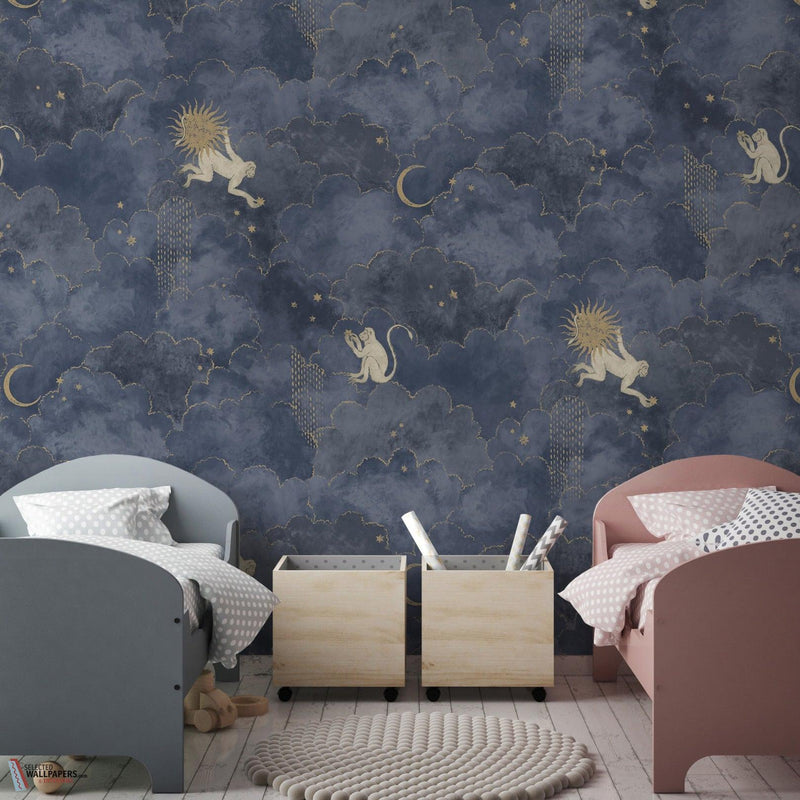 Grand Stars and Monkeys Tapete von Les Dominotiers