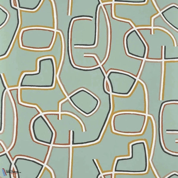 Graphic-Pierre Frey-behang-Celadon-Rol-Selected Wallpapers