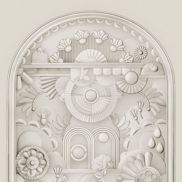 Greenhouse Gathering Arch-Moooi-wallpaper-Oyster White-Paneel-Selected-Wallpapers-Interiors