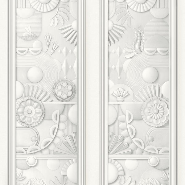 Greenhouse Gathering Window-Moooi-wallpaper-Architectural White-Paneel-Selected-Wallpapers-Interiors
