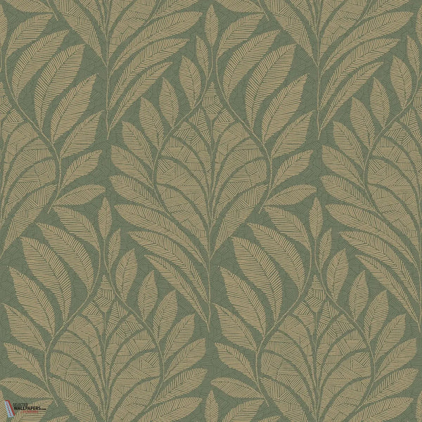 Gustav wallpaper-Casamance-Vert de Gris/Dore-Roll-Selected Wallpapers-Interiors