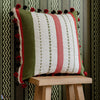 Handwerklich Kussen-Kussen-Mind the Gap-Green/Red-50 x 50 cm-Selected Interiors