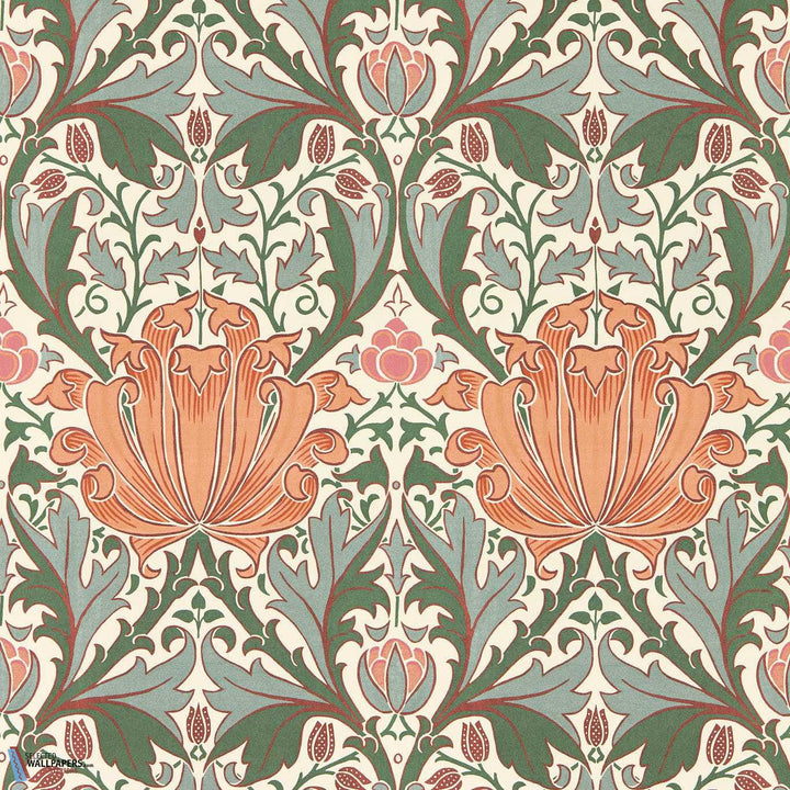 Helena-Morris & Co-Peach/Teal-Rol-Selected-Wallpapers-Interiors