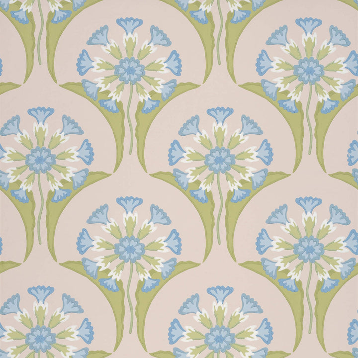 Hencroft-behang-Tapete-Little Greene-Blue Primula-Rol-0245HEBLUEP-Selected Wallpapers