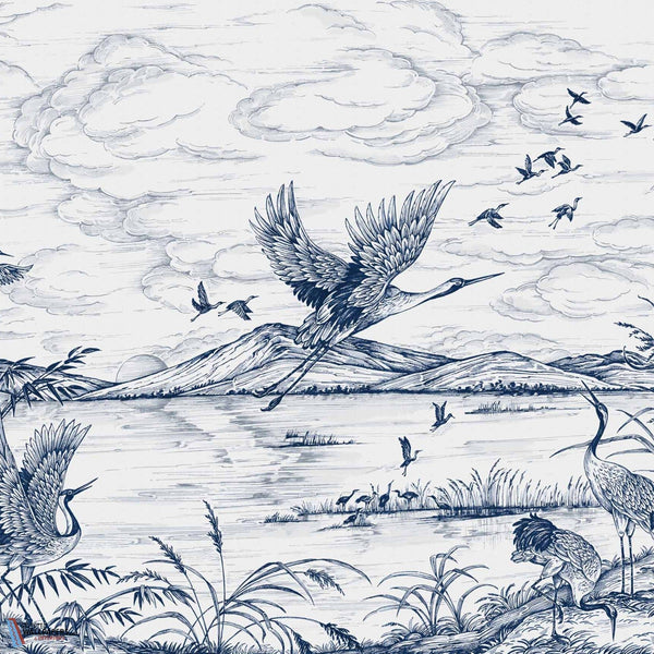 Heron's Poetry-Coordonne-behang-Sapphire-Non Woven-Selected Wallpapers
