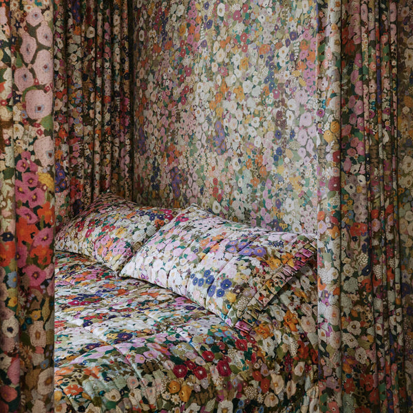 Hollyhocks fabric-Fabric-House of Hackney-Selected Wallpapers & Interiors