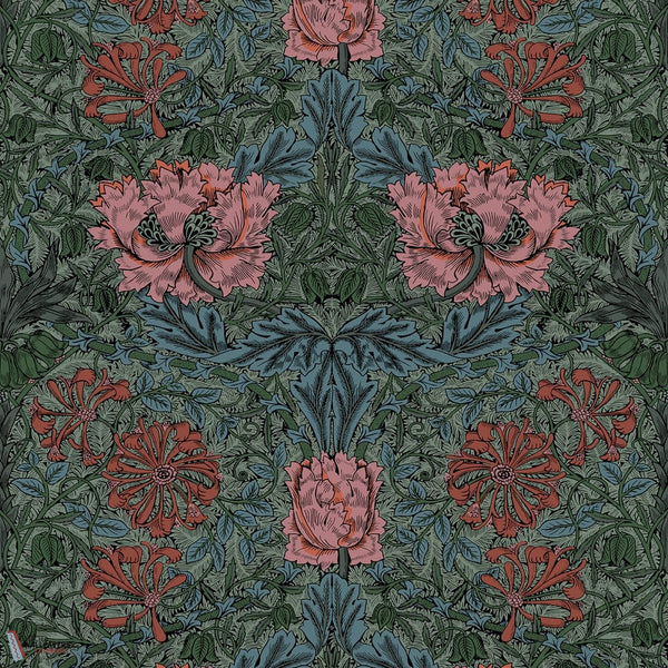 Honeysuckle behang-House of Hackney-Petrol-200 cm-Selected-Wallpapers-Interiors
